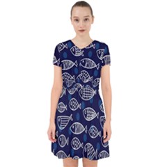 Love Fish Seaworld Swim Blue White Sea Water Cartoons Adorable In Chiffon Dress