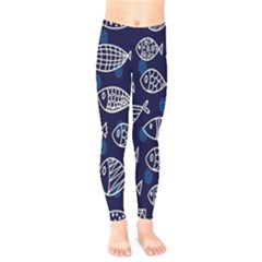 Love Fish Seaworld Swim Blue White Sea Water Cartoons Kids  Legging by Mariart