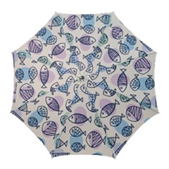 Love Fish Seaworld Swim Blue White Sea Water Cartoons Rainbow Polka Dots Golf Umbrellas by Mariart