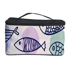 Love Fish Seaworld Swim Blue White Sea Water Cartoons Rainbow Polka Dots Cosmetic Storage Case by Mariart