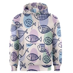 Love Fish Seaworld Swim Blue White Sea Water Cartoons Rainbow Polka Dots Men s Pullover Hoodie by Mariart