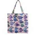 Love Fish Seaworld Swim Blue White Sea Water Cartoons Rainbow Polka Dots Zipper Grocery Tote Bag View2