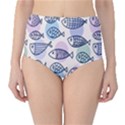 Love Fish Seaworld Swim Blue White Sea Water Cartoons Rainbow Polka Dots High-Waist Bikini Bottoms View1