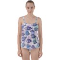 Love Fish Seaworld Swim Blue White Sea Water Cartoons Rainbow Polka Dots Twist Front Tankini Set View1