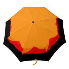 Mountains Natural Orange Red Black Folding Umbrellas