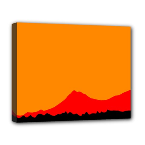 Mountains Natural Orange Red Black Deluxe Canvas 20  X 16  