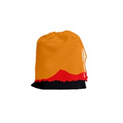 Mountains Natural Orange Red Black Drawstring Pouches (small)  by Mariart