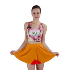 Mountains Natural Orange Red Black Mini Skirt