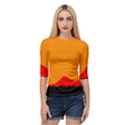 Mountains Natural Orange Red Black Quarter Sleeve Raglan Tee View1