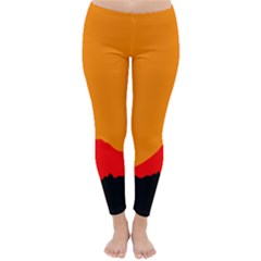 Mountains Natural Orange Red Black Classic Winter Leggings