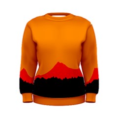 Mountains Natural Orange Red Black Women s Sweatshirt by Mariart