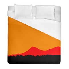 Mountains Natural Orange Red Black Duvet Cover (full/ Double Size) by Mariart