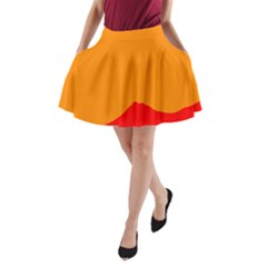 Mountains Natural Orange Red Black A-line Pocket Skirt by Mariart