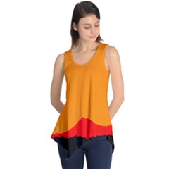 Mountains Natural Orange Red Black Sleeveless Tunic