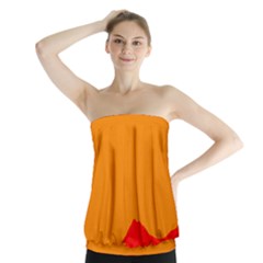 Mountains Natural Orange Red Black Strapless Top