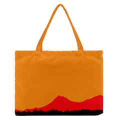 Mountains Natural Orange Red Black Zipper Medium Tote Bag