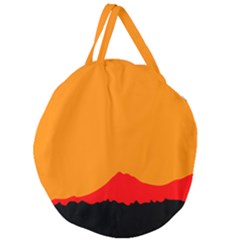 Mountains Natural Orange Red Black Giant Round Zipper Tote by Mariart