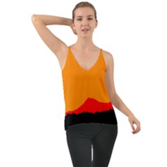 Mountains Natural Orange Red Black Cami