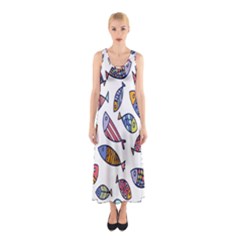 Love Fish Seaworld Swim Rainbow Cartoons Sleeveless Maxi Dress by Mariart