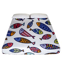 Love Fish Seaworld Swim Rainbow Cartoons Fitted Sheet (california King Size)