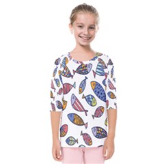 Love Fish Seaworld Swim Rainbow Cartoons Kids  Quarter Sleeve Raglan Tee