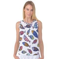 Love Fish Seaworld Swim Rainbow Cartoons Women s Basketball Tank Top by Mariart