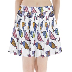 Love Fish Seaworld Swim Rainbow Cartoons Pleated Mini Skirt