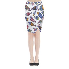 Love Fish Seaworld Swim Rainbow Cartoons Midi Wrap Pencil Skirt