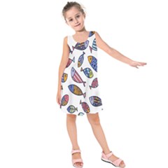 Love Fish Seaworld Swim Rainbow Cartoons Kids  Sleeveless Dress by Mariart