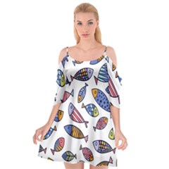 Love Fish Seaworld Swim Rainbow Cartoons Cutout Spaghetti Strap Chiffon Dress by Mariart