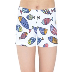 Love Fish Seaworld Swim Rainbow Cartoons Kids Sports Shorts