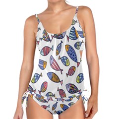 Love Fish Seaworld Swim Rainbow Cartoons Tankini Set by Mariart