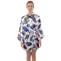 Love Fish Seaworld Swim Rainbow Cartoons Long Sleeve Kimono Robe by Mariart