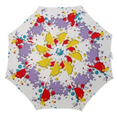 Paint Splash Rainbow Star Straight Umbrellas