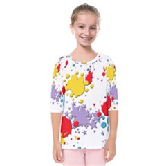 Paint Splash Rainbow Star Kids  Quarter Sleeve Raglan Tee