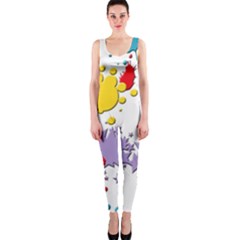 Paint Splash Rainbow Star Onepiece Catsuit by Mariart