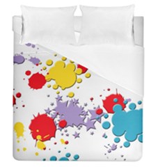 Paint Splash Rainbow Star Duvet Cover (queen Size)