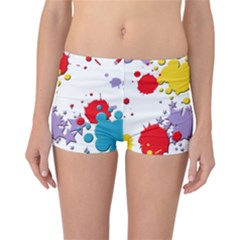 Paint Splash Rainbow Star Reversible Boyleg Bikini Bottoms