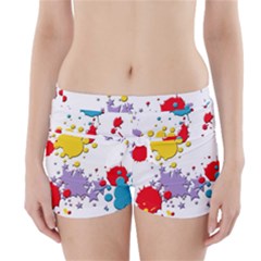 Paint Splash Rainbow Star Boyleg Bikini Wrap Bottoms