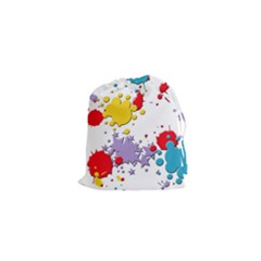 Paint Splash Rainbow Star Drawstring Pouches (xs)  by Mariart