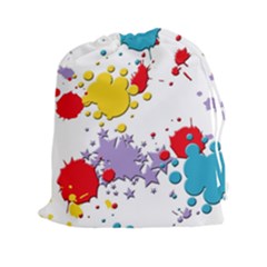 Paint Splash Rainbow Star Drawstring Pouches (xxl)