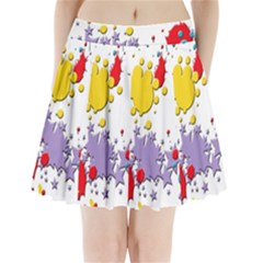 Paint Splash Rainbow Star Pleated Mini Skirt by Mariart