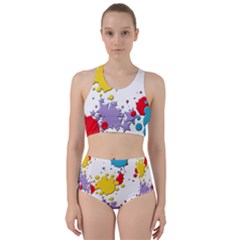 Paint Splash Rainbow Star Racer Back Bikini Set