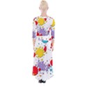 Paint Splash Rainbow Star Quarter Sleeve Wrap Maxi Dress View2