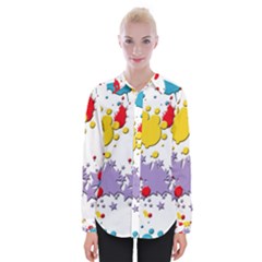 Paint Splash Rainbow Star Womens Long Sleeve Shirt