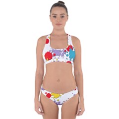 Paint Splash Rainbow Star Cross Back Hipster Bikini Set