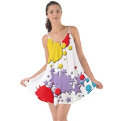 Paint Splash Rainbow Star Love The Sun Cover Up