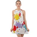 Paint Splash Rainbow Star Halter Tie Back Chiffon Dress View1