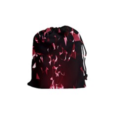 Lying Red Triangle Particles Dark Motion Drawstring Pouches (medium)  by Mariart