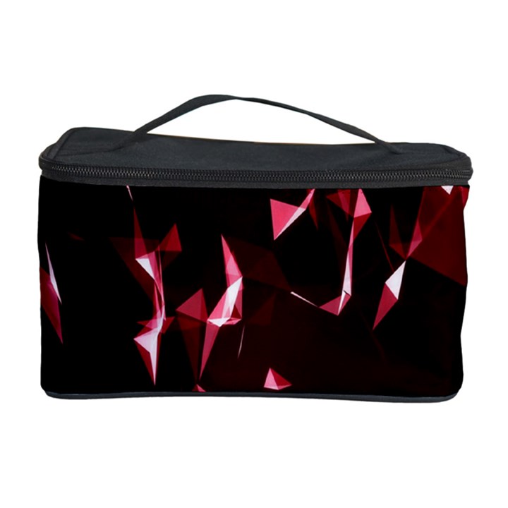 Lying Red Triangle Particles Dark Motion Cosmetic Storage Case